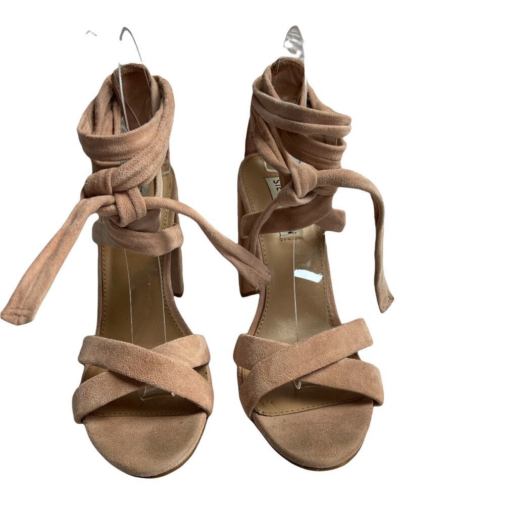 Steve Madden Christey Leather Suede Ballet Pink Ballet Heel Sandals Women's 7.5M - Picture 2 of 9